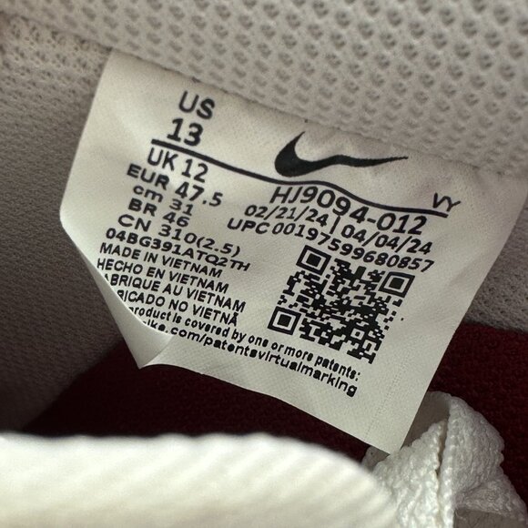 Nike Air Force 1 Low '07 Men's size 13 Gym Red Casual Shoes HJ9094-012 - Picture 8 of 8